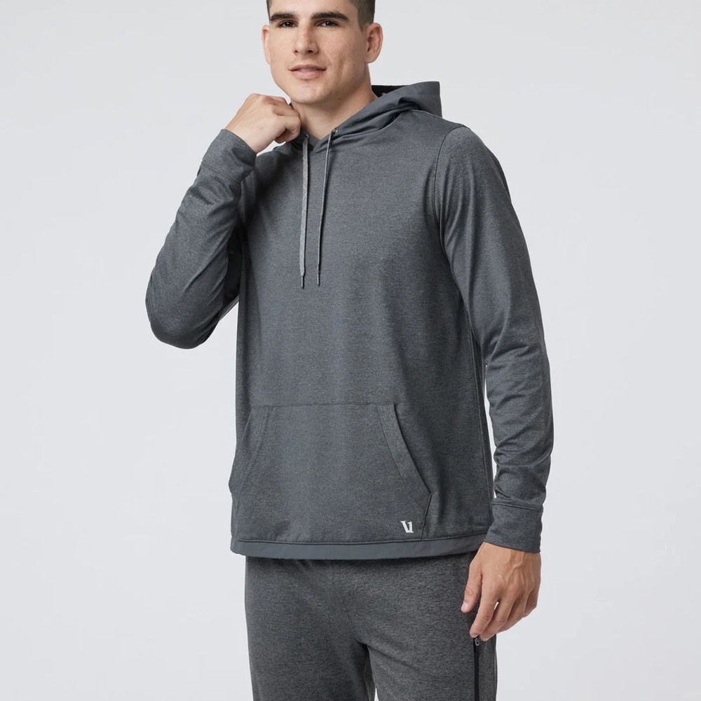 Vuori Men’s Sunday Element Charcoal Performance Pullover Size M Hoodie
